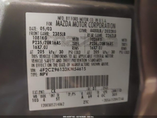 2003 MAZDA TRIBUTE 4F2CZ96133KM54615 Photo 8