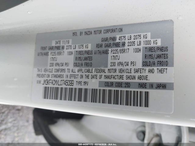 2020 MAZDA CX-5 JM3KFACMXL0745099 Photo 8