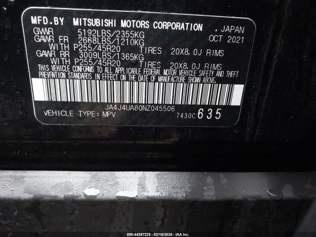 2022 MITSUBISHI OUTLANDER JA4J4UA80NZ045506 Photo 8