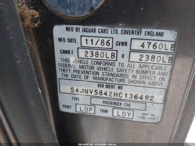 1987 JAGUAR XJS SAJNV5842HC136492 Photo 8
