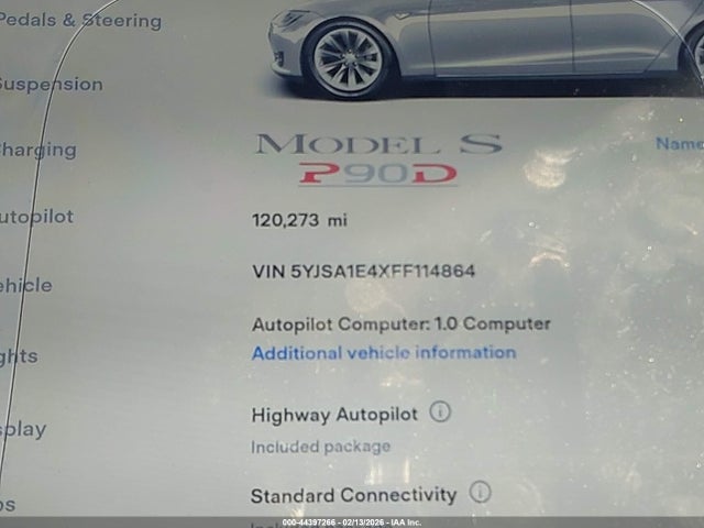 2015 TESLA MODEL S 5YJSA1E4XFF114864 Photo 6
