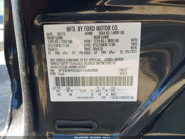 Ford F-150 Platinum 2015 1FTEW1CG3FFA52988 Image 9