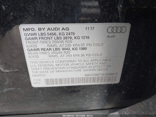 2018 AUDI Q5 WA1CNAFY9J2088578 Photo 8