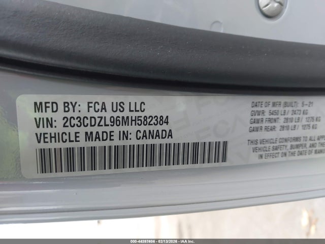 2021 DODGE CHALLENGER 2C3CDZL96MH582384 Photo 8