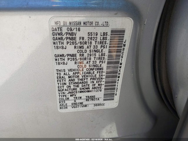Продажа на аукционе авто 2017 Infiniti Qx70, vin: JN8CS1MWXHM411376, номер лота: 44397405