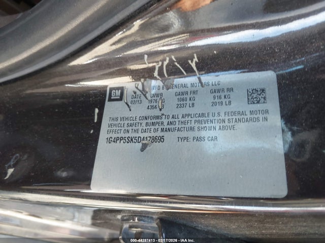 44397413 :رقم المزاد ، 1G4PP5SK5D4178695 vin ، 2013 Buick Verano مزاد بيع