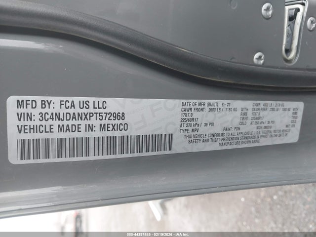 Auction sale of the 2023 Jeep Compass Sport 4x4, vin: 3C4NJDANXPT572968, lot number: 44397485