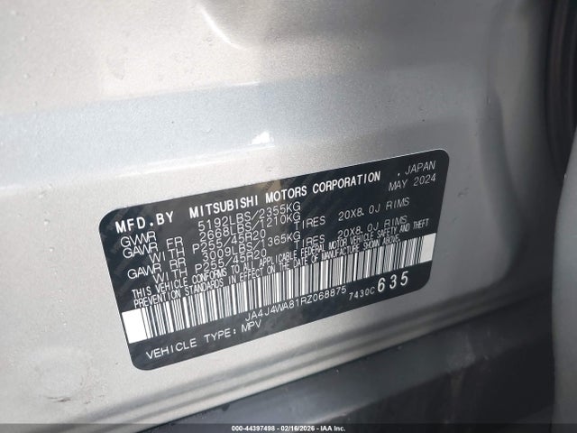 2024 MITSUBISHI OUTLANDER JA4J4WA81RZ068875 Photo 8