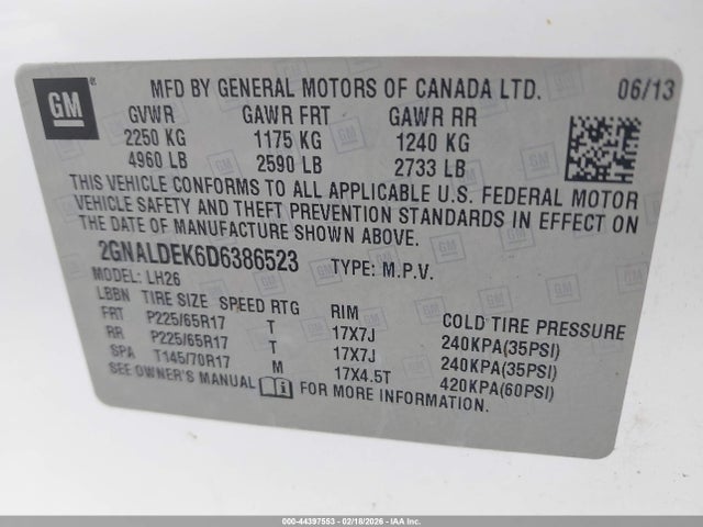 2013 CHEVROLET EQUINOX 2GNALDEK6D6386523 Photo 8