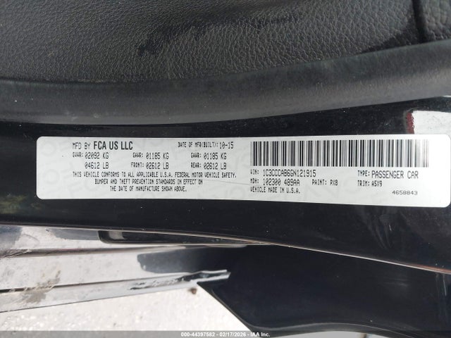 Продаж на аукціоні авто 2016 Chrysler 200 Limited, vin: 1C3CCCAB6GN121915, номер лоту: 44397582