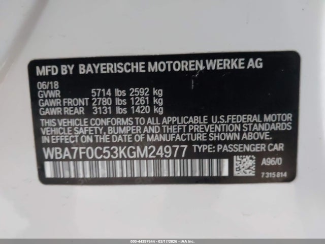 BMW 750i 2019 WBA7F0C53KGM24977 Image 9