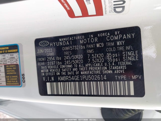 Aukcja sprzedaży 2023 Hyundai Palisade Limited, vin: KM8R54GE1PU502614, numer aukcji: 44397665