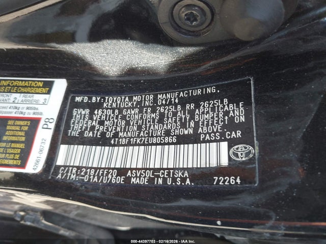 4T1BF1FK7EU805866 Toyota Camry Se Sport