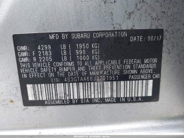 4S3GTAA68J3701951 Subaru Impreza 2.0i
