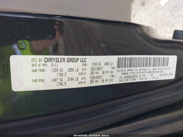 Продажа на аукционе авто 2011 Chrysler Town & Country Touring-l, vin: 2A4RR8DGXBR761172, номер лота: 44397820