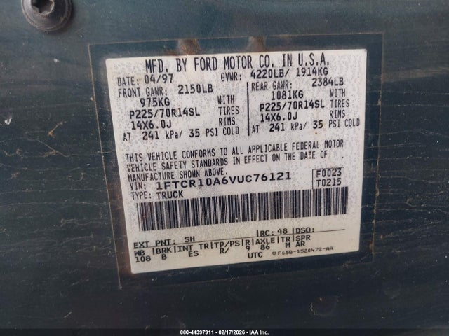 1997 FORD RANGER 1FTCR10A6VUC76121 Photo 8