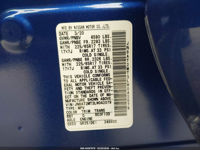 Nissan Rogue Sv Fwd 2020 JN8AT2MT3LW042079 Image 9