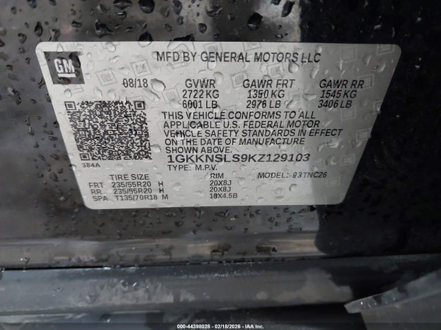1GKKNSLS9KZ129103 GMC Acadia Sle-2
