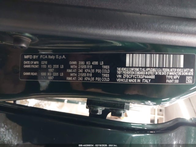 2016 FIAT 500X ZFBCFYCTXGP444488 Photo 8