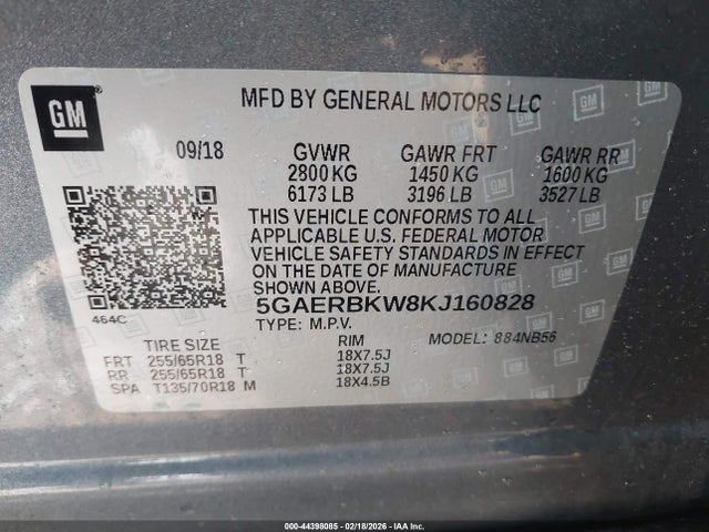 Продаж на аукціоні авто 2019 Buick Enclave Fwd Essence, vin: 5GAERBKW8KJ160828, номер лоту: 44398085