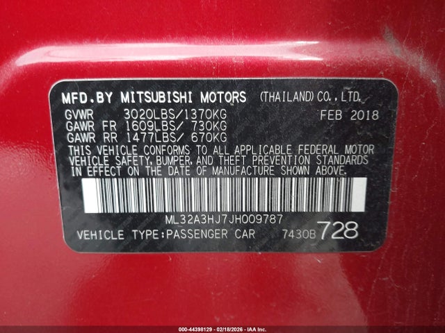 2018 MITSUBISHI MIRAGE ML32A3HJ7JH009787 Photo 8