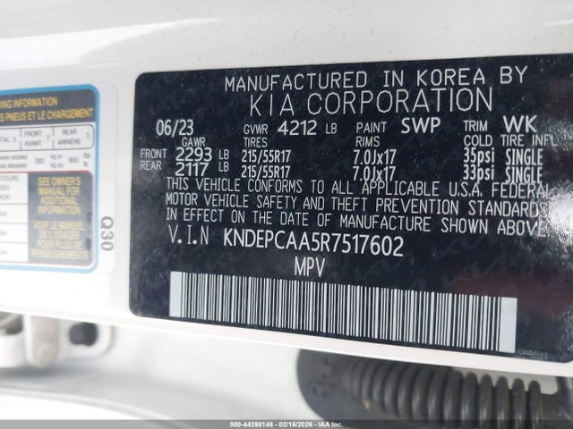 KNDEPCAA5R7517602 KIA Seltos Lx