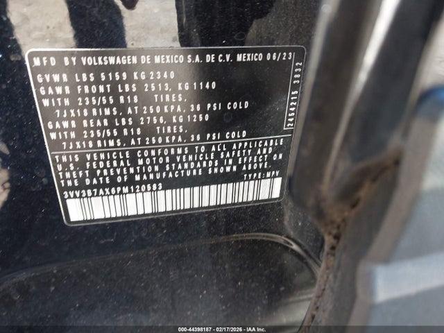 Aukcja sprzedaży 2023 Volkswagen Tiguan 2.0t Se, vin: 3VV3B7AX6PM120583, numer aukcji: 44398187