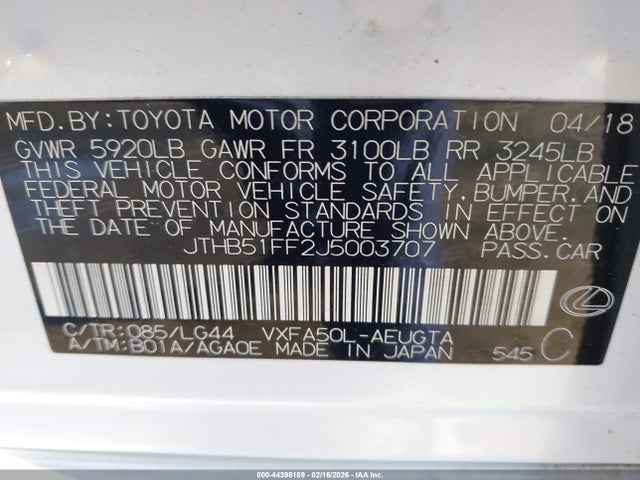 2018 LEXUS LS 500 JTHB51FF2J5003707 Photo 8