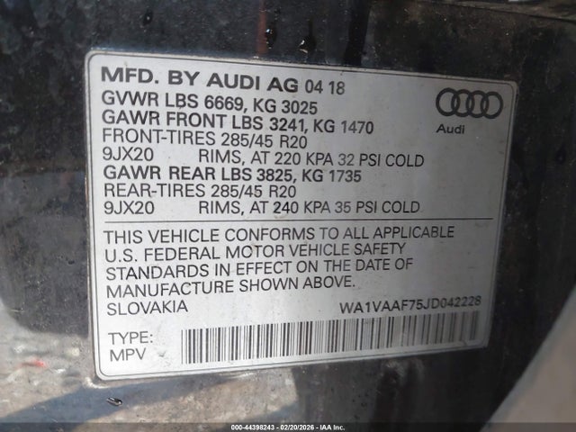2018 AUDI Q7 WA1VAAF75JD042228 Photo 8