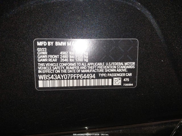 2023 BMW M3 WBS43AY07PFP64494 Photo 8