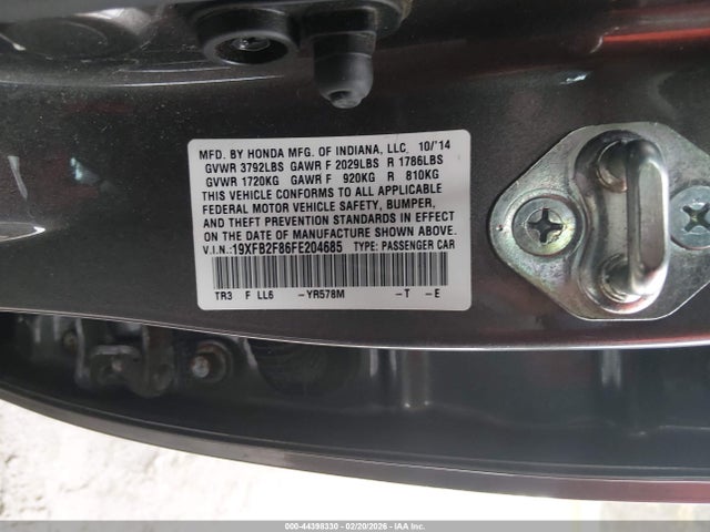 Honda CIVIC EX 2015 19XFB2F86FE204685 Image 9