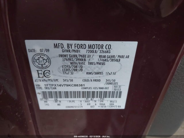 2009 FORD F-150 1FTPX14V79KC88381 Photo 8