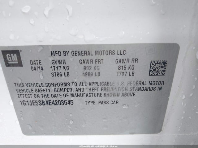 1G1JE5SB4E4203645 Chevrolet Sonic Ltz Auto