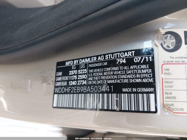 Продаж на аукціоні авто 2011 Mercedes-benz E 350 Bluetec, vin: WDDHF2EB9BA503441, номер лоту: 44398436