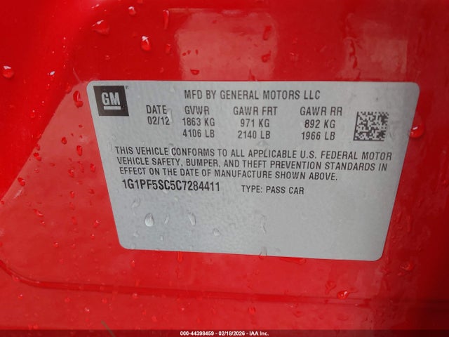 2012 CHEVROLET CRUZE 1G1PF5SC5C7284411 Photo 8