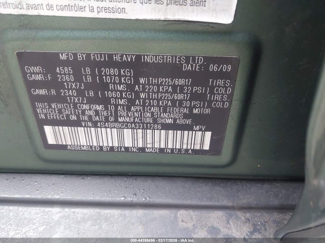 2010 SUBARU OUTBACK 4S4BRBGC0A3311286 Photo 8