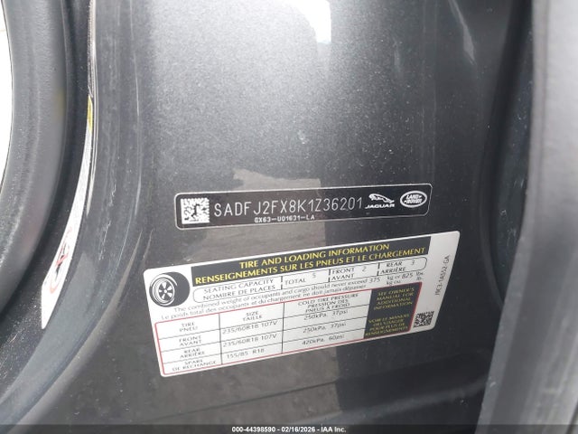 2019 JAGUAR E-PACE SADFJ2FX8K1Z36201 Photo 8
