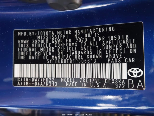 Toyota Corolla S Plus 2014 5YFBURHE8EP006613 Image 9