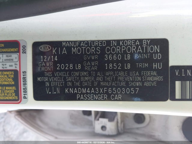KNADM4A3XF6503057 KIA RIO LX