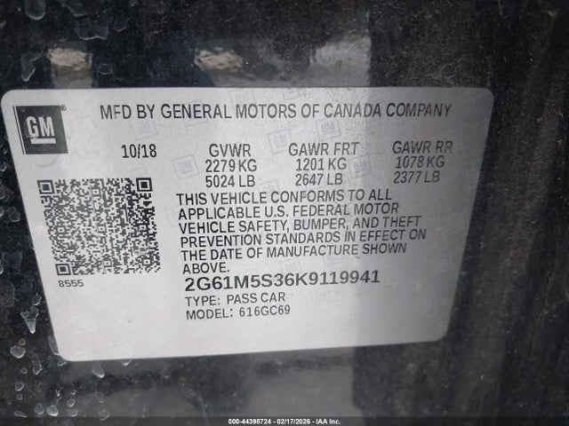 2019 CADILLAC XTS 2G61M5S36K9119941 Photo 8