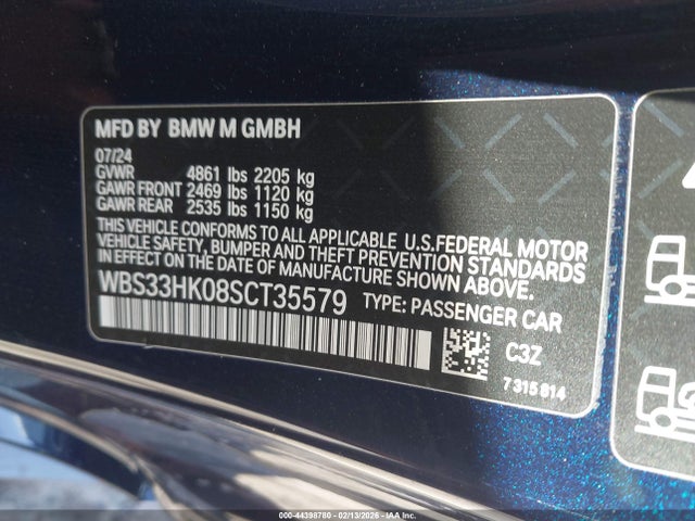 2025 BMW M4 WBS33HK08SCT35579 Photo 8
