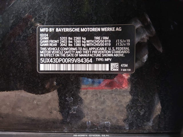 5UX43DP00R9V84364 BMW X3 Sdrive30i
