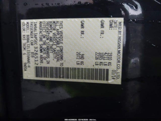 Nissan Altima 2.5 Sv 2014 1N4AL3AP5EC326512 Image 9