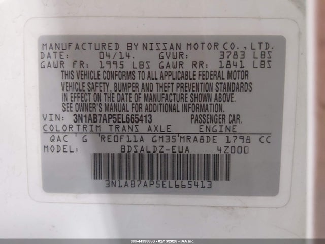 Nissan SENTRA SV 2014 3N1AB7AP5EL665413 Image 9