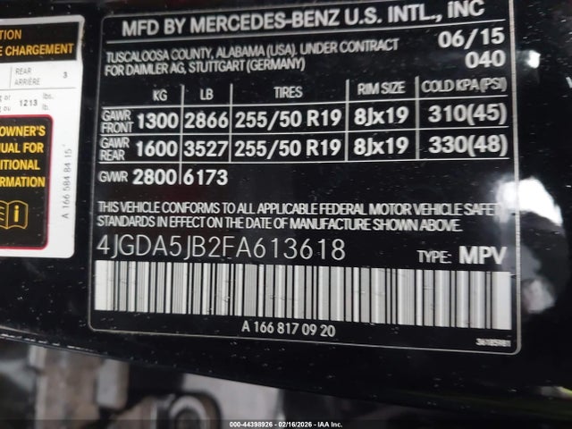 Mercedes-Benz ML 350 2015 4JGDA5JB2FA613618 Image 9