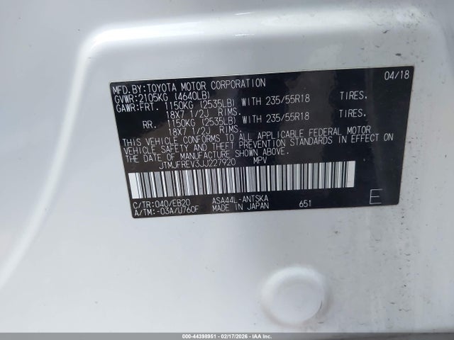 Toyota RAV4 SE 2018 JTMJFREV3JJ227920 Image 9