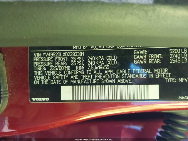 2013 VOLVO XC60 YV4952DLXD2383381 Photo 8