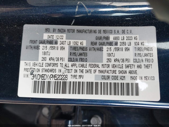 Aukcja sprzedaży 2023 Mazda Cx-30 2.5 Turbo Premium, vin: 3MVDMBDYXPM520228, numer aukcji: 44399004
