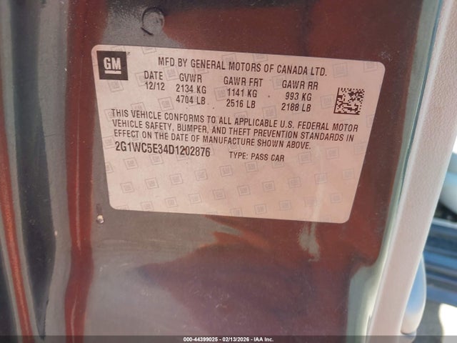 2013 CHEVROLET IMPALA 2G1WC5E34D1202876 Photo 8