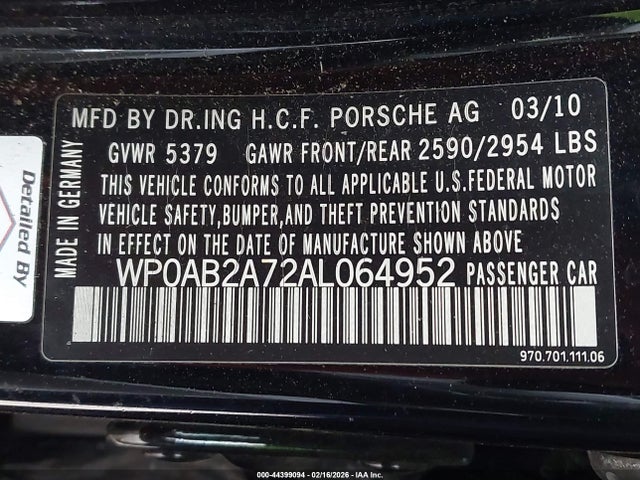 2010 PORSCHE PANAMERA WP0AB2A72AL064952 Photo 8